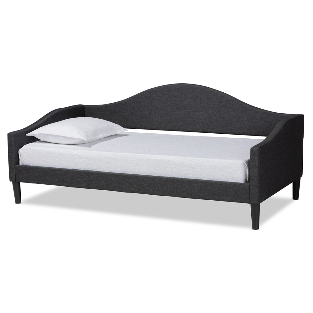 Milligan Charcoal Fabric And Dark Brown Finished Wood Full Size Daybed