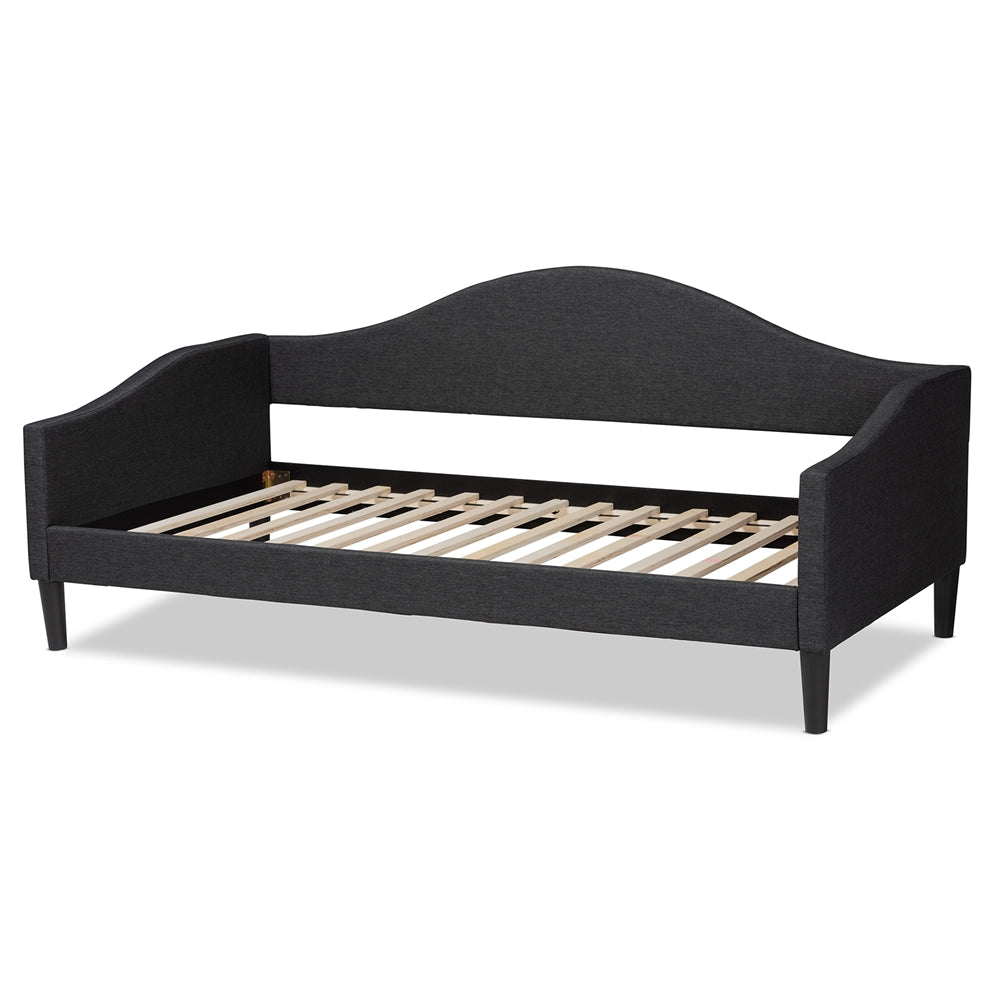 Milligan Charcoal Fabric And Dark Brown Finished Wood Full Size Daybed