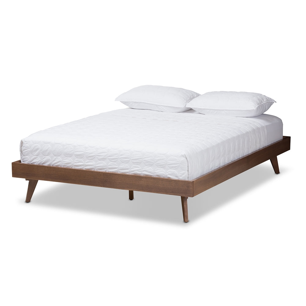 Jacob Walnut Brown Finished Solid Wood Full Size Bed Frame