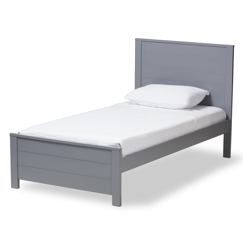 Catalina Modern Classic Mission Style Grey-Finished Wood Twin Platform Bed