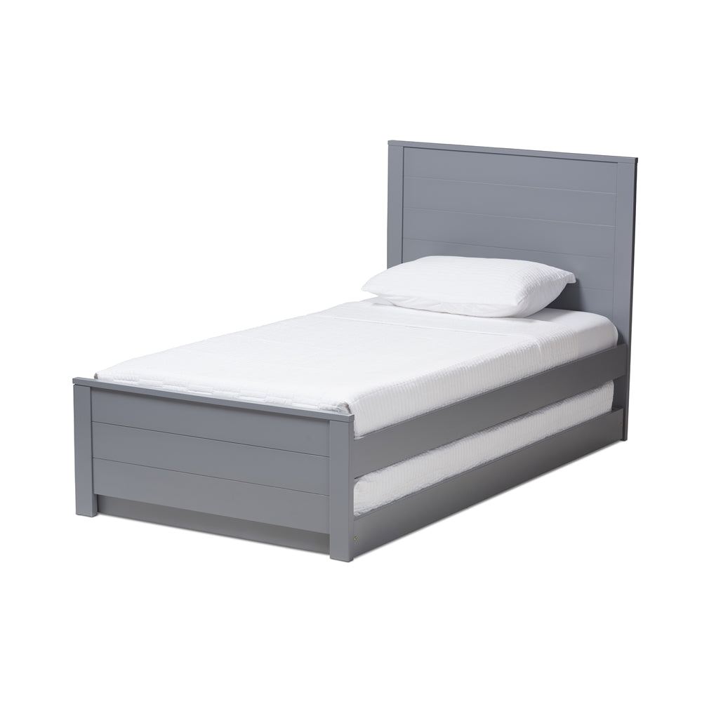 Catalina Classic Mission Grey-Finished Wood Twin Platform Bed With Trundle