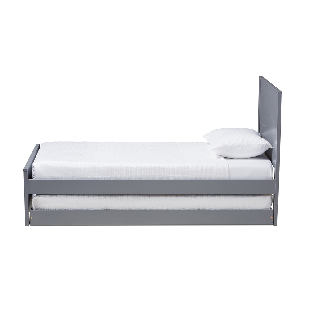 Catalina Classic Mission Grey-Finished Wood Twin Platform Bed With Trundle