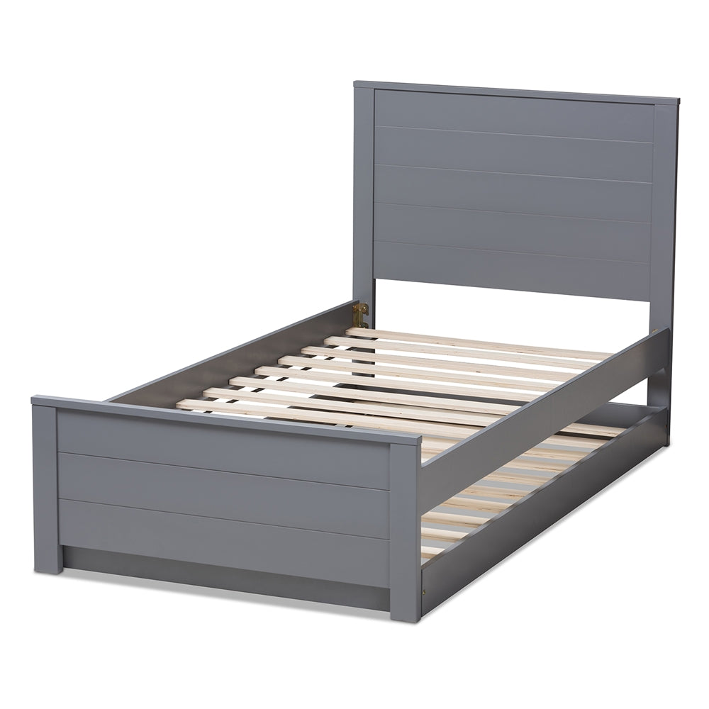 Catalina Classic Mission Grey-Finished Wood Twin Platform Bed With Trundle