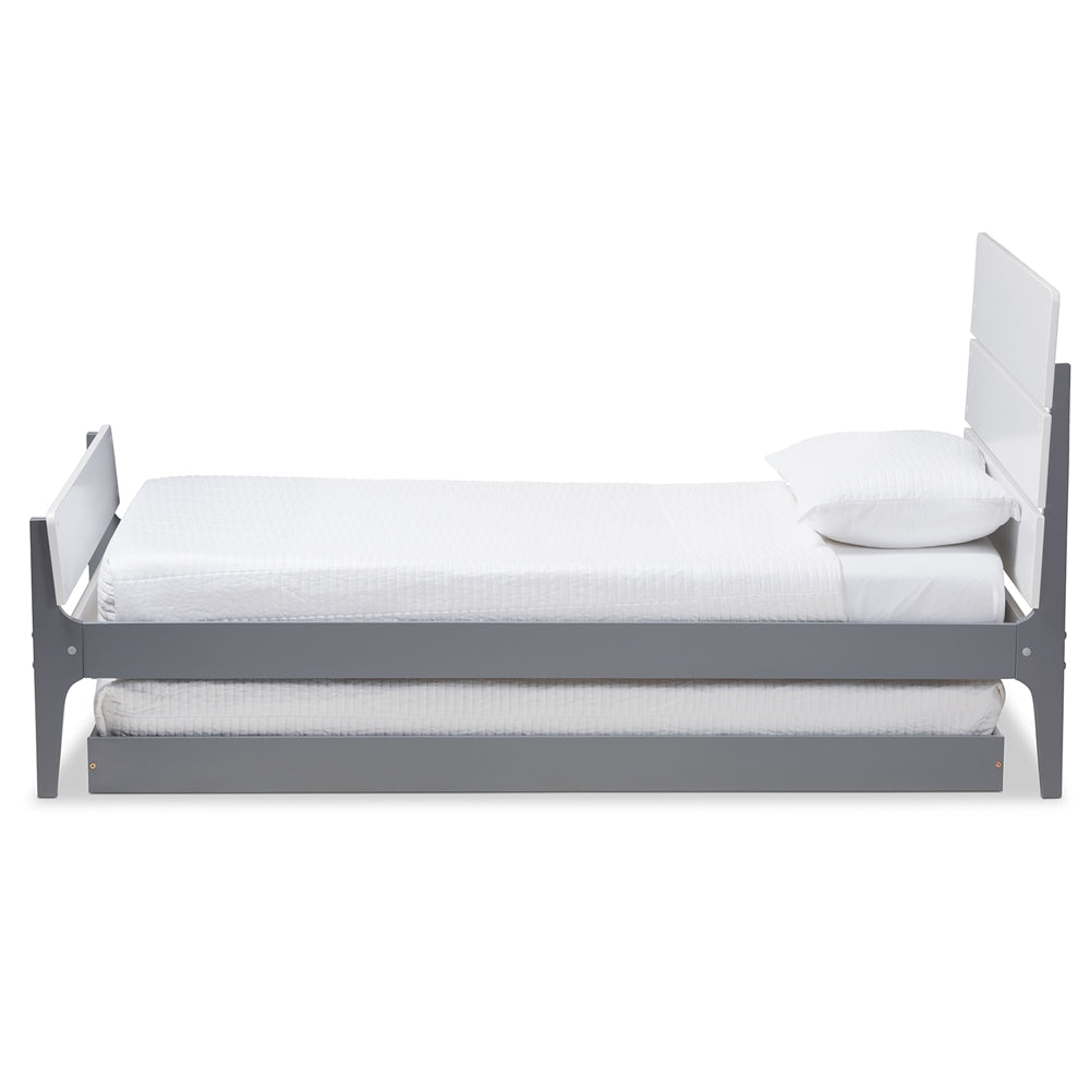 Nereida Style White And Grey-Finished Wood Twin Platform Bed