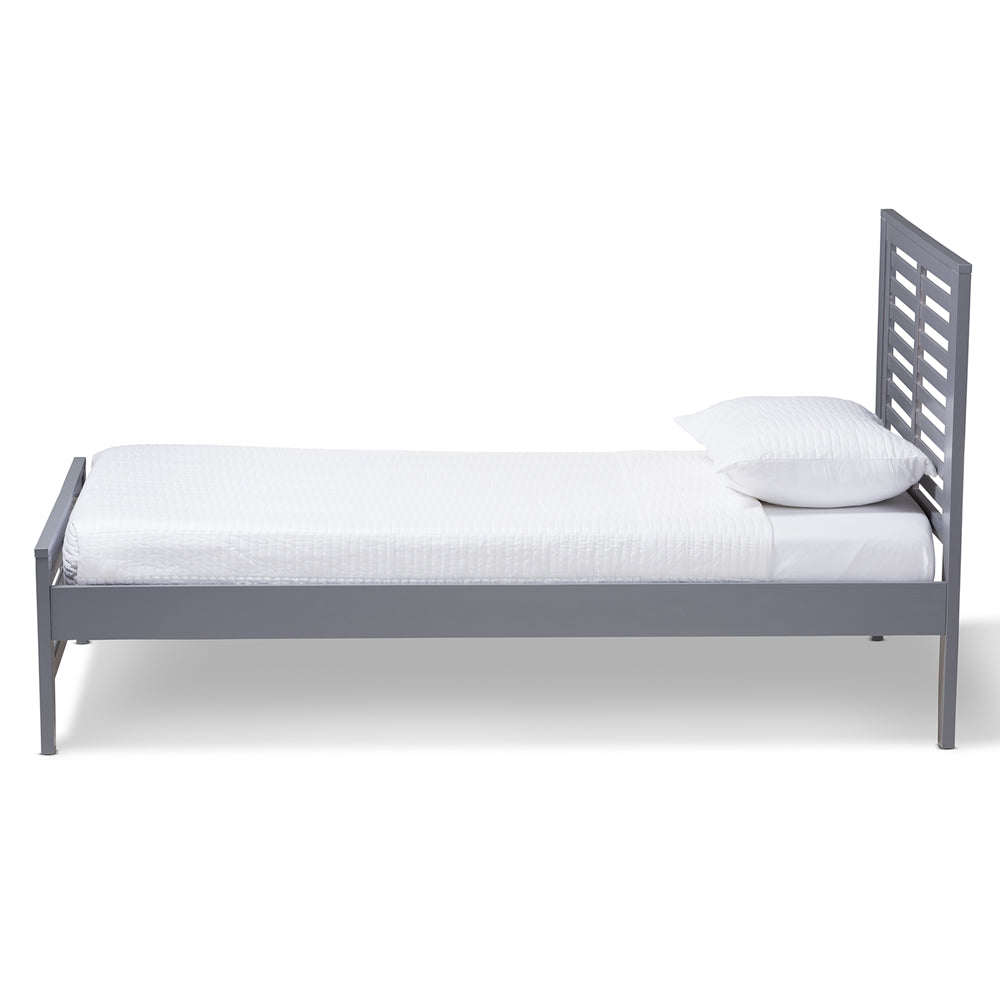 Sedona Modern Classic Mission Style Grey-Finished Wood Twin Platform Bed