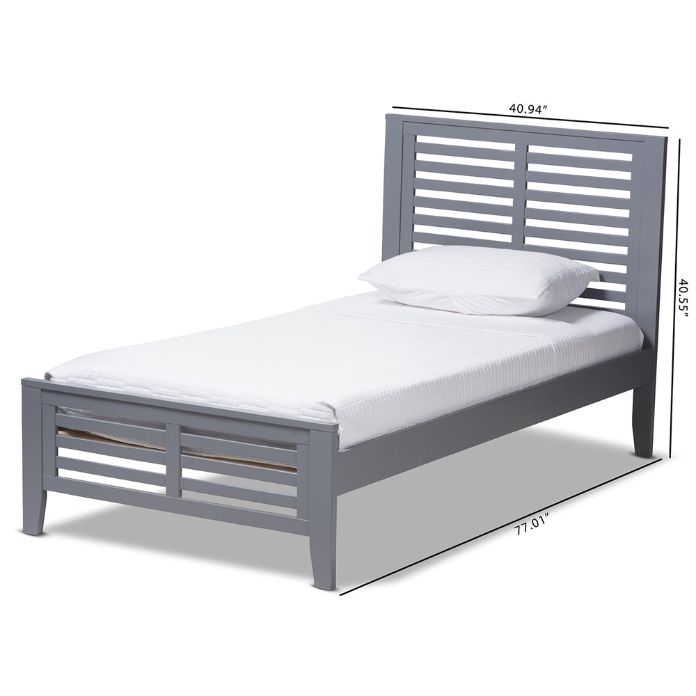 Sedona Modern Classic Mission Style Grey-Finished Wood Twin Platform Bed