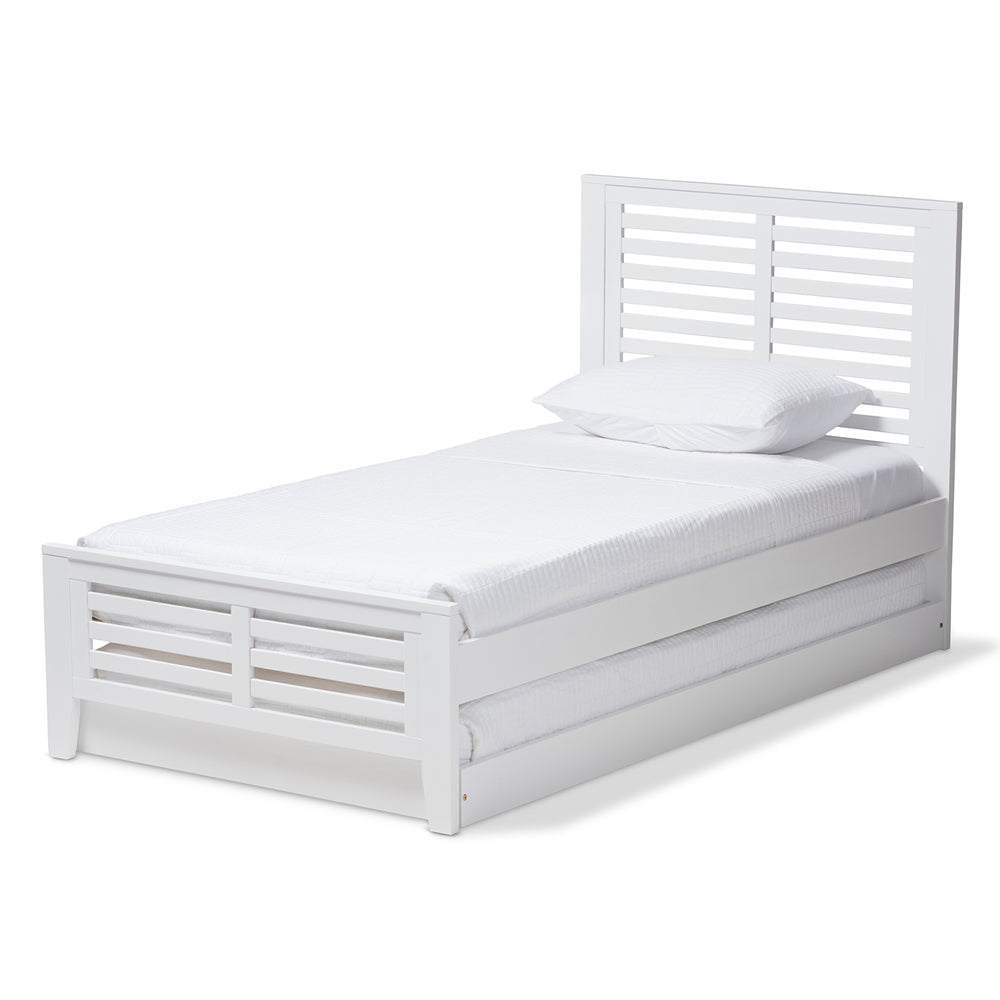 Sedona Style White-Finished Wood Twin Platform Bed with Trundle