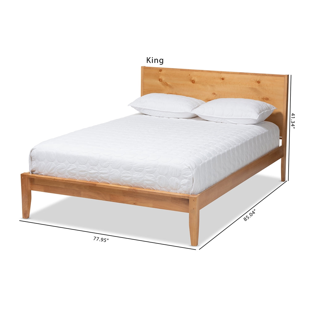 Marana Modern Rustic in Natural Oak & Pine King Size Platform Bed