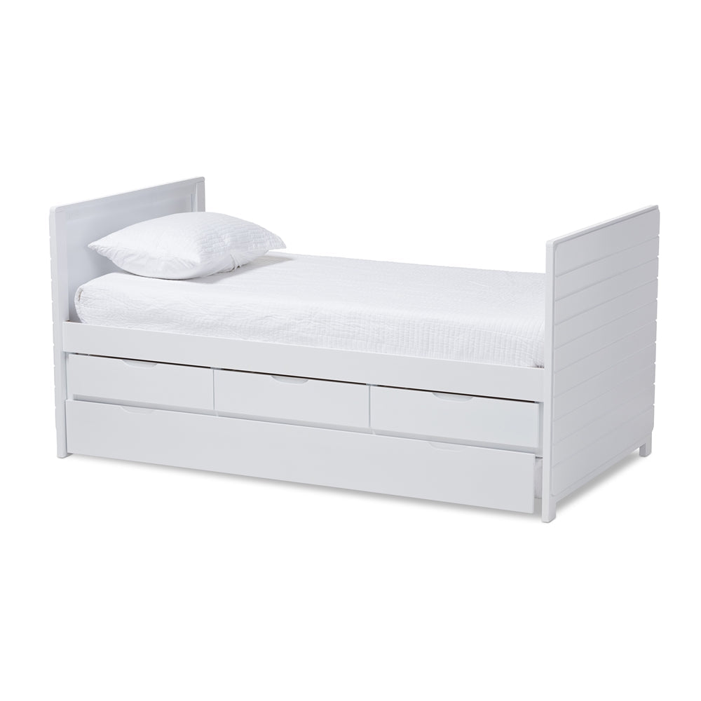 Linna White-Finished Daybed with Trundle