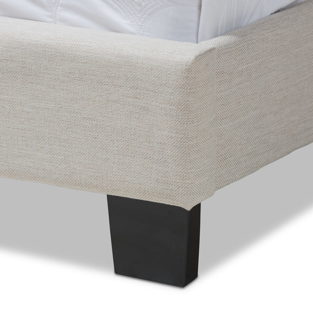 Vivienne Light Beige Fabric Upholstered Full Size Bed