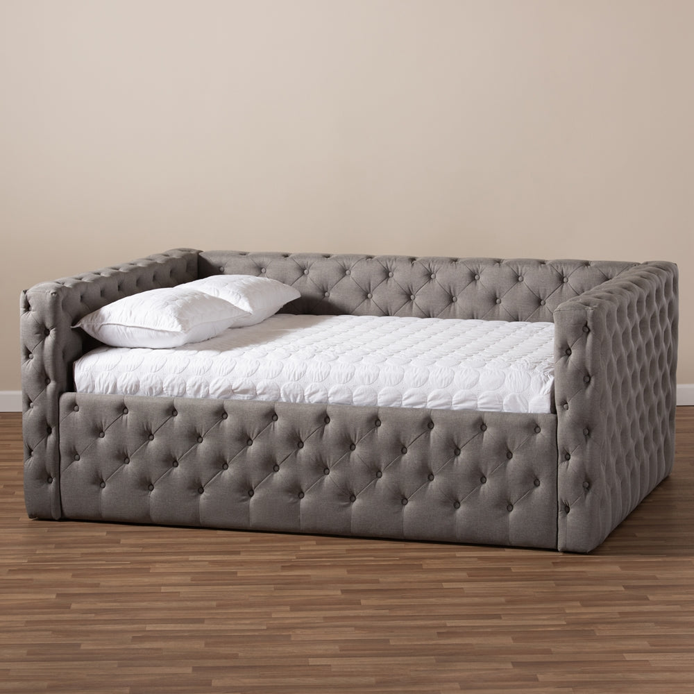 Anabella Grey Fabric Upholstered Queen Size Daybed