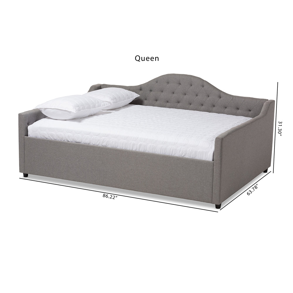 Eliza Grey Fabric Upholstered Queen Size Daybed