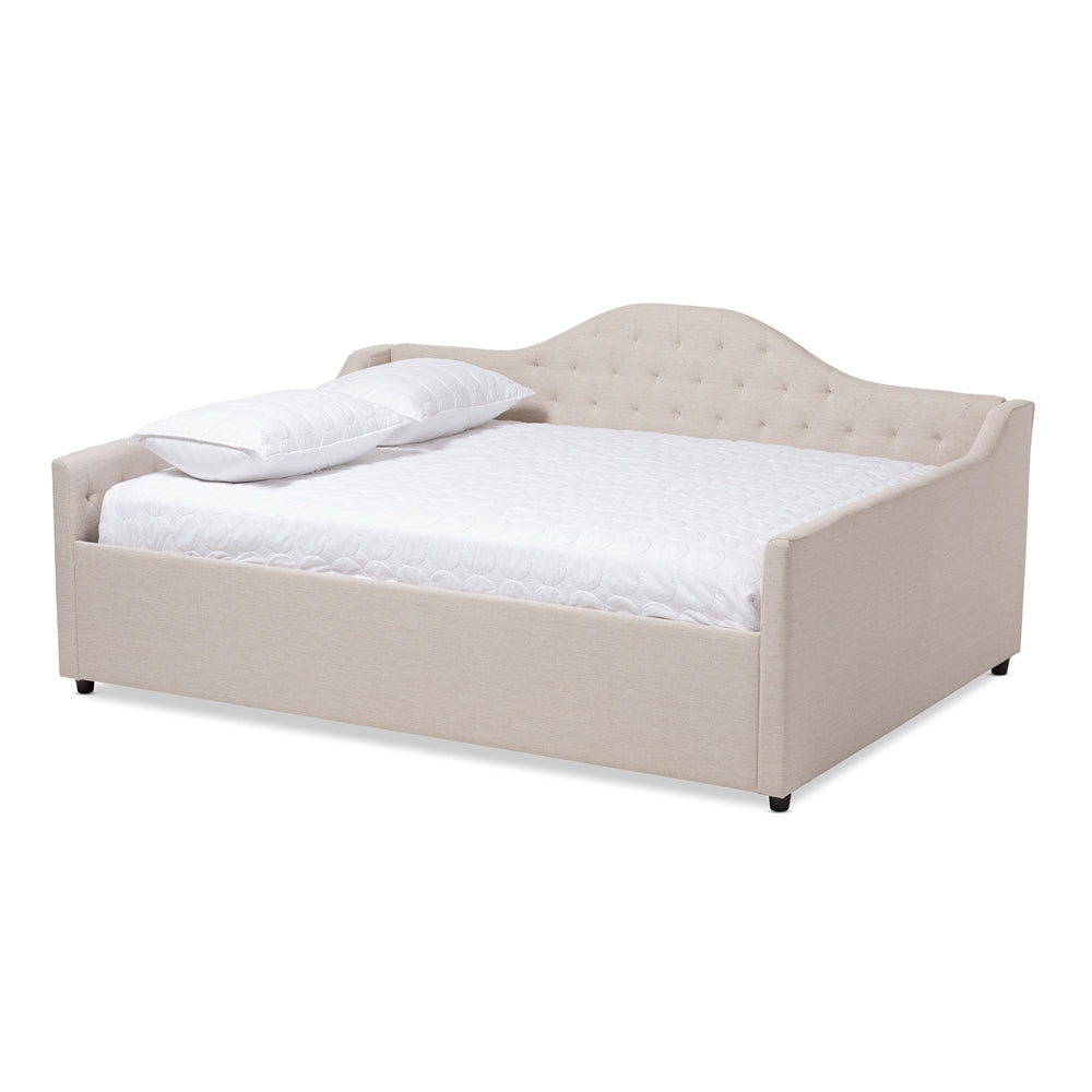 Eliza Light Beige Fabric Upholstered Full Size Daybed