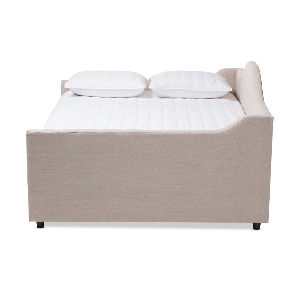 Eliza Light Beige Fabric Upholstered Full Size Daybed