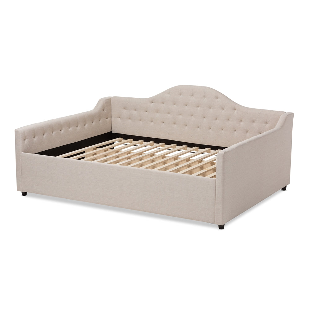 Eliza Light Beige Fabric Upholstered Full Size Daybed