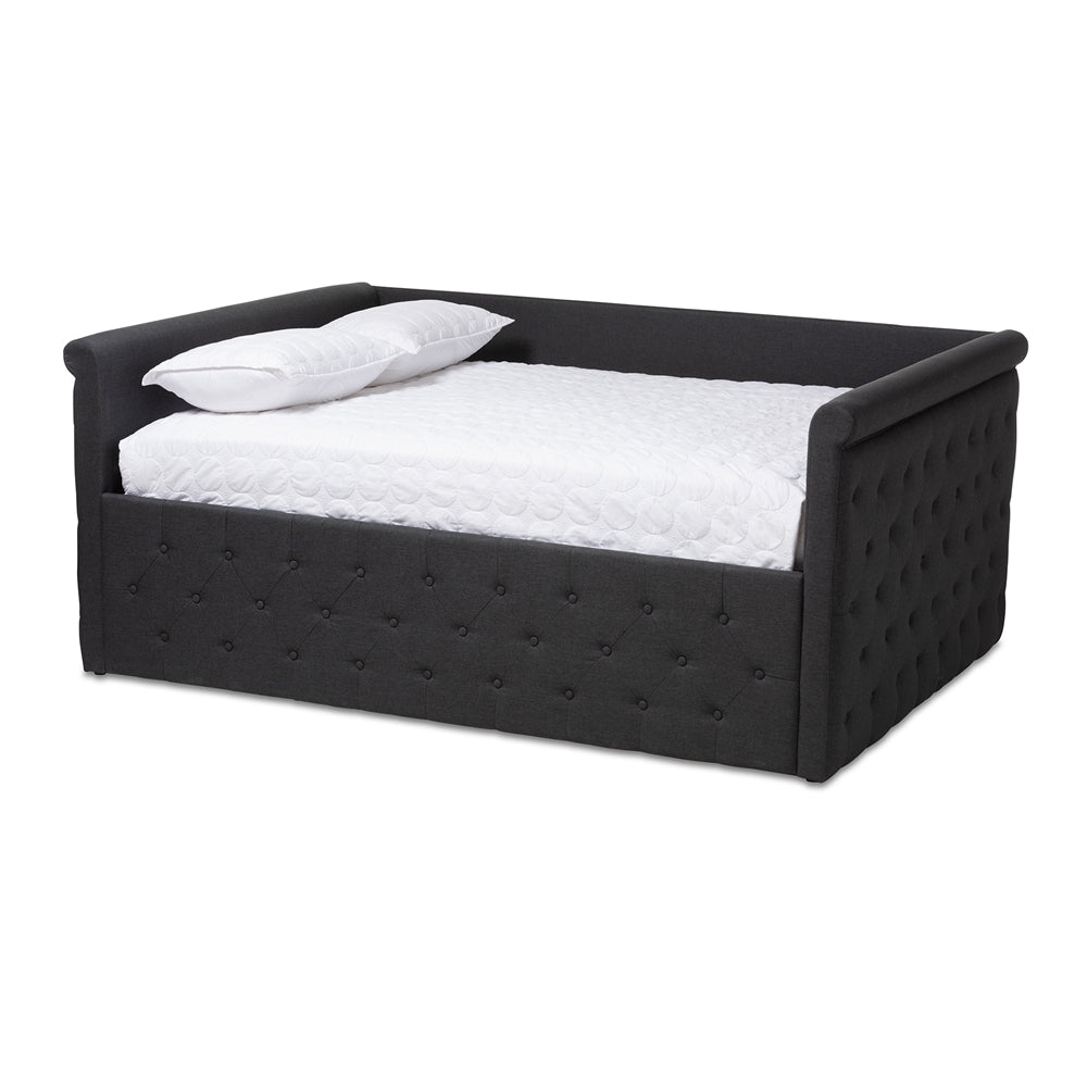 Amaya Dark Grey Fabric Upholstered Full Size Daybed