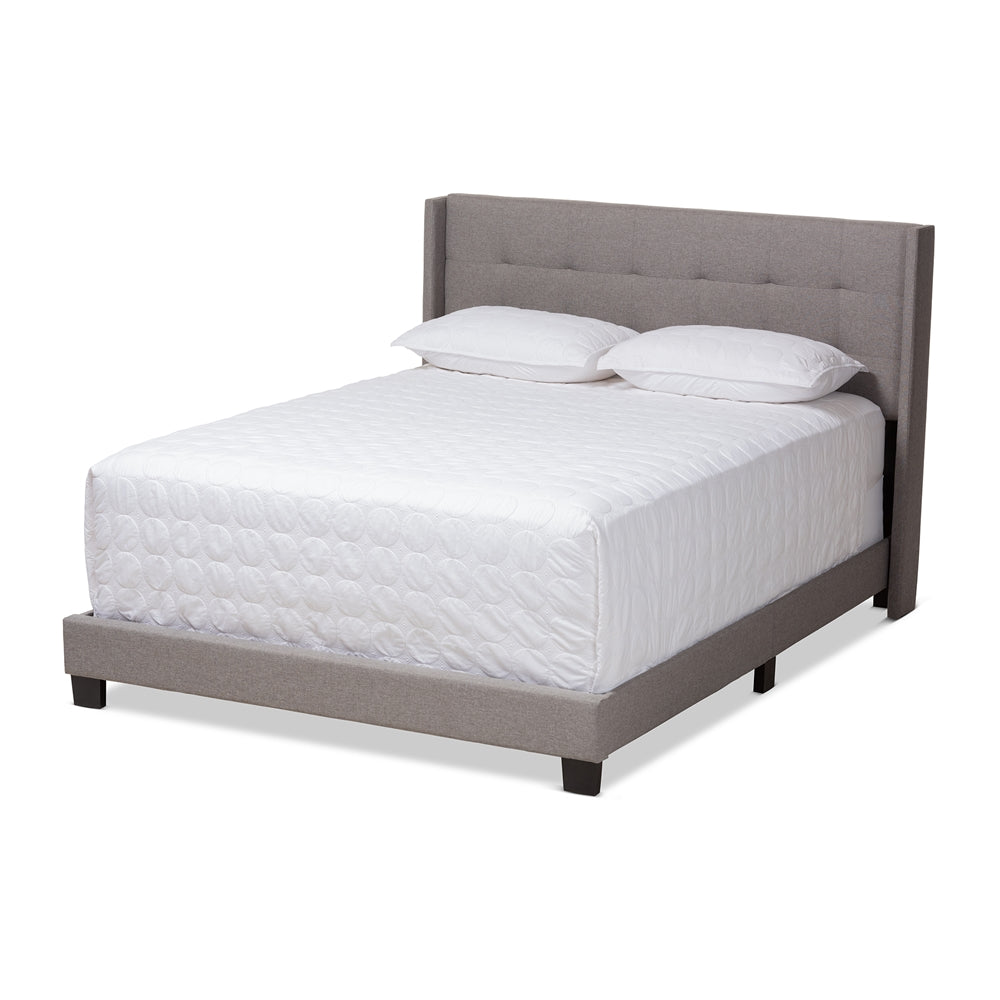 Lisette Grey Fabric Upholstered King Size Bed