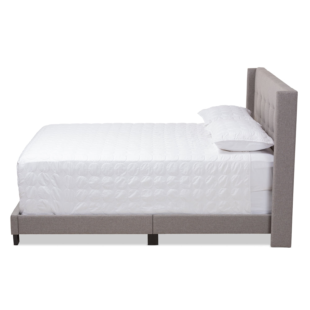 Lisette Grey Fabric Upholstered King Size Bed