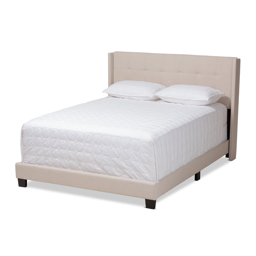 Lisette Beige Fabric Upholstered Full Size Bed