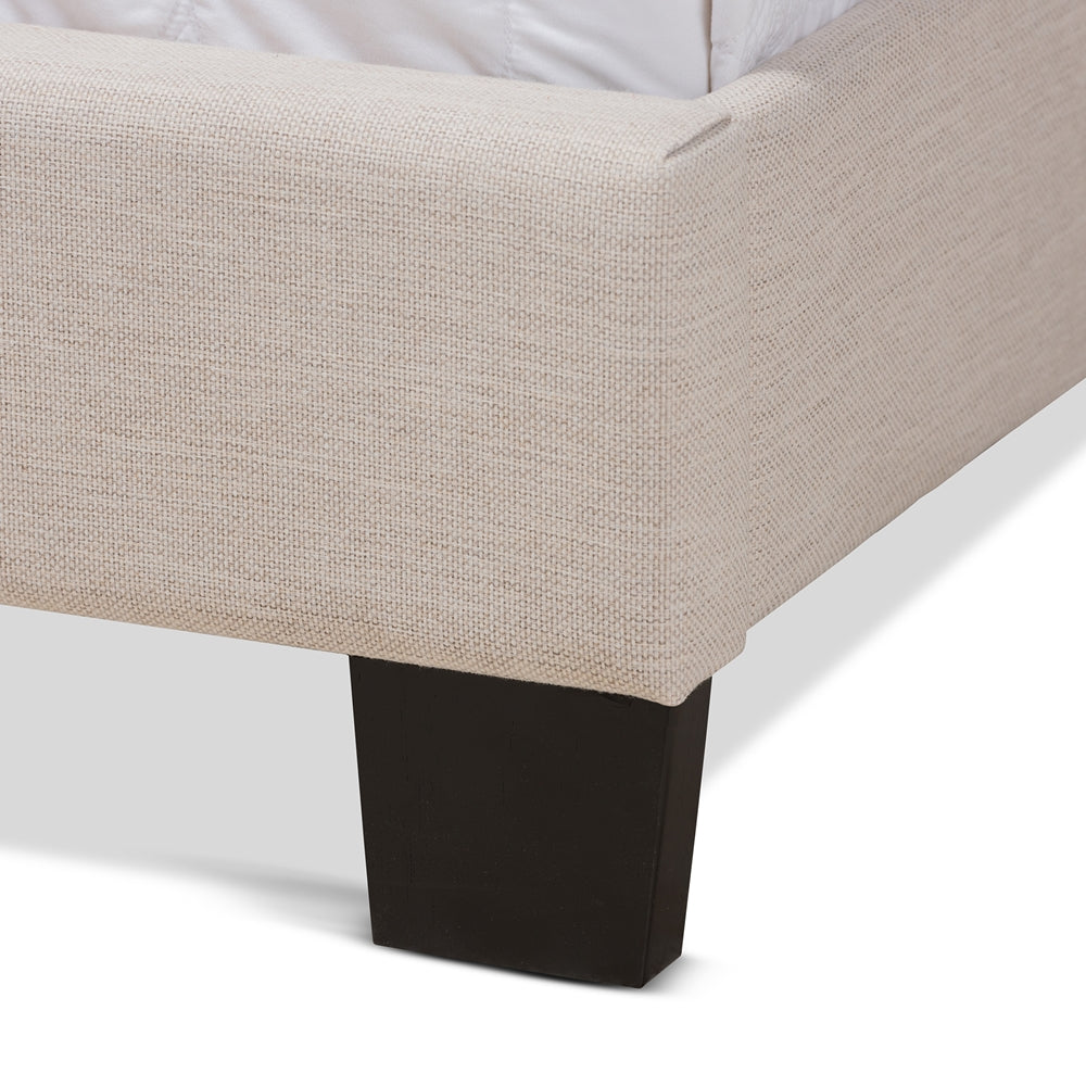 Lisette Beige Fabric Upholstered Full Size Bed