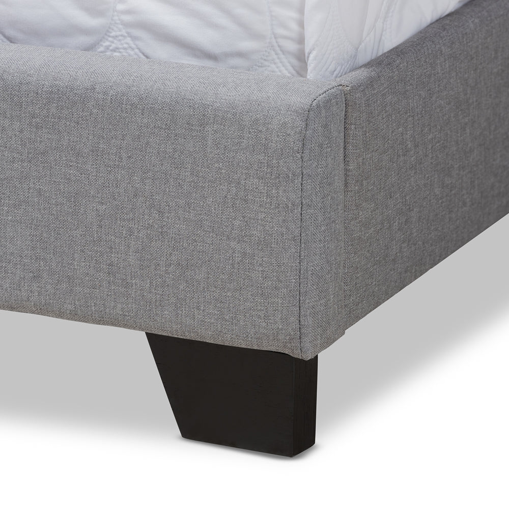 Brady Light Grey Fabric Upholstered King Size Bed