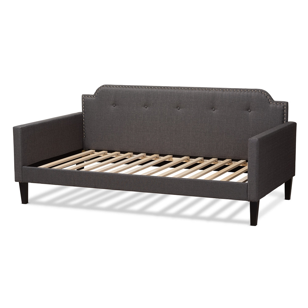 Packer Grey Fabric Upholstered Twin Size Sofa Daybed