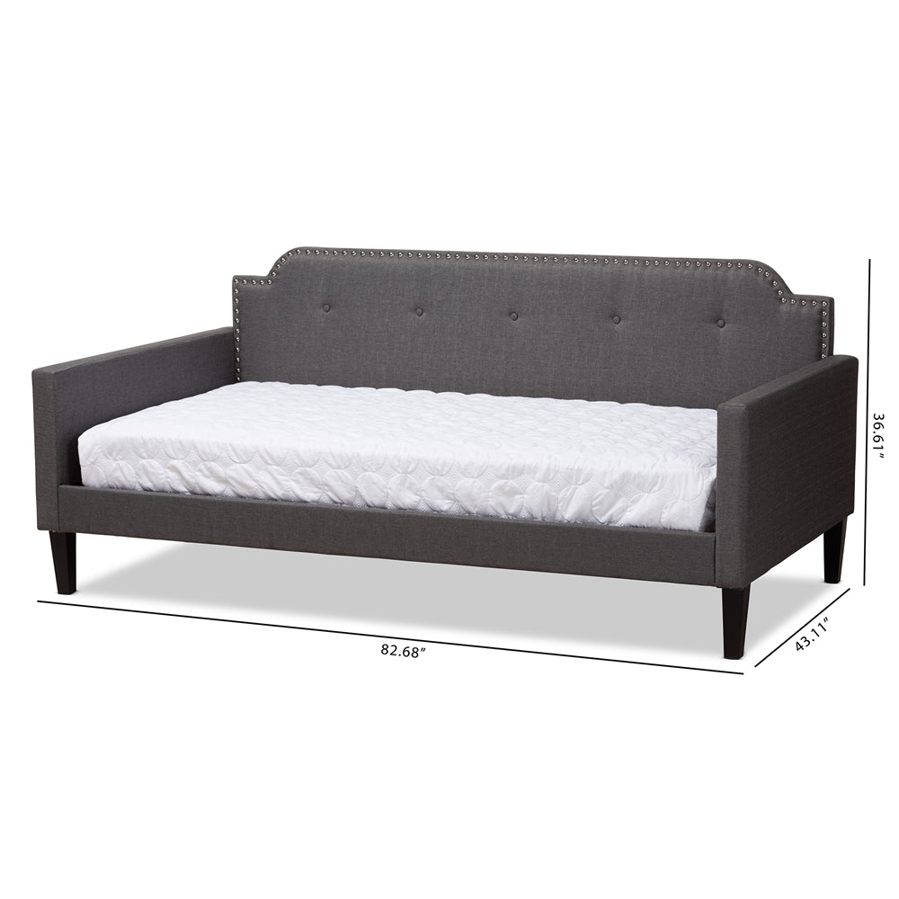 Packer Grey Fabric Upholstered Twin Size Sofa Daybed