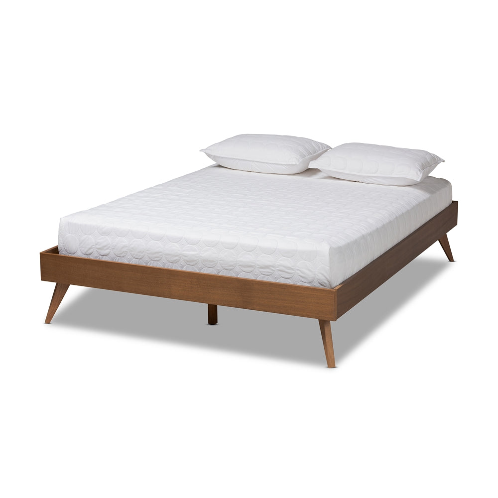 Lissette Walnut Brown Finished Wood King Size Platform Bed Frame