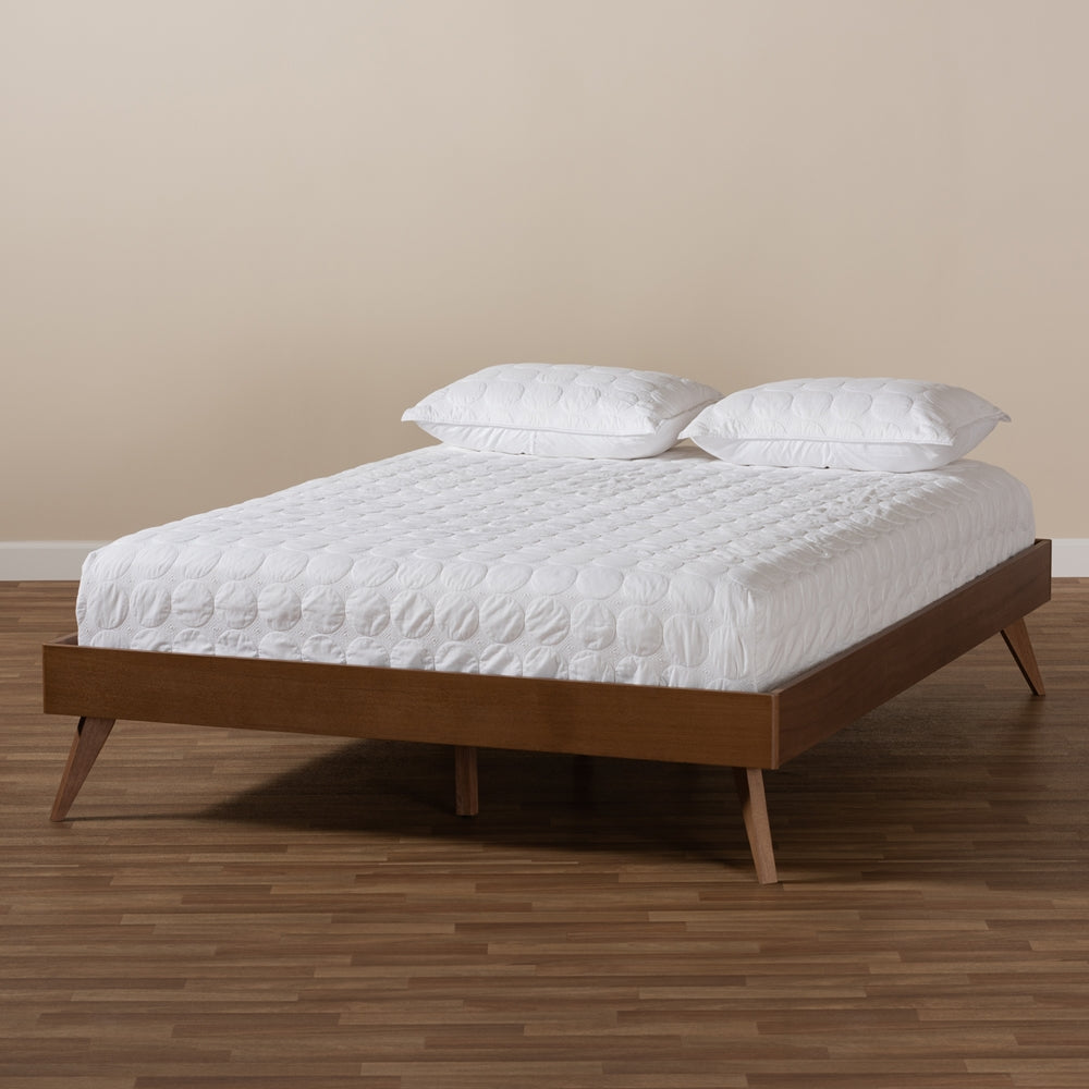 Lissette Walnut Brown Finished Wood King Size Platform Bed Frame