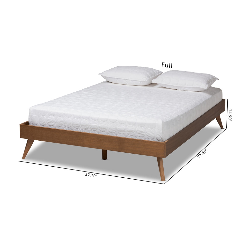 Lissette Walnut Brown Finished Wood Full Size Platform Bed Frame