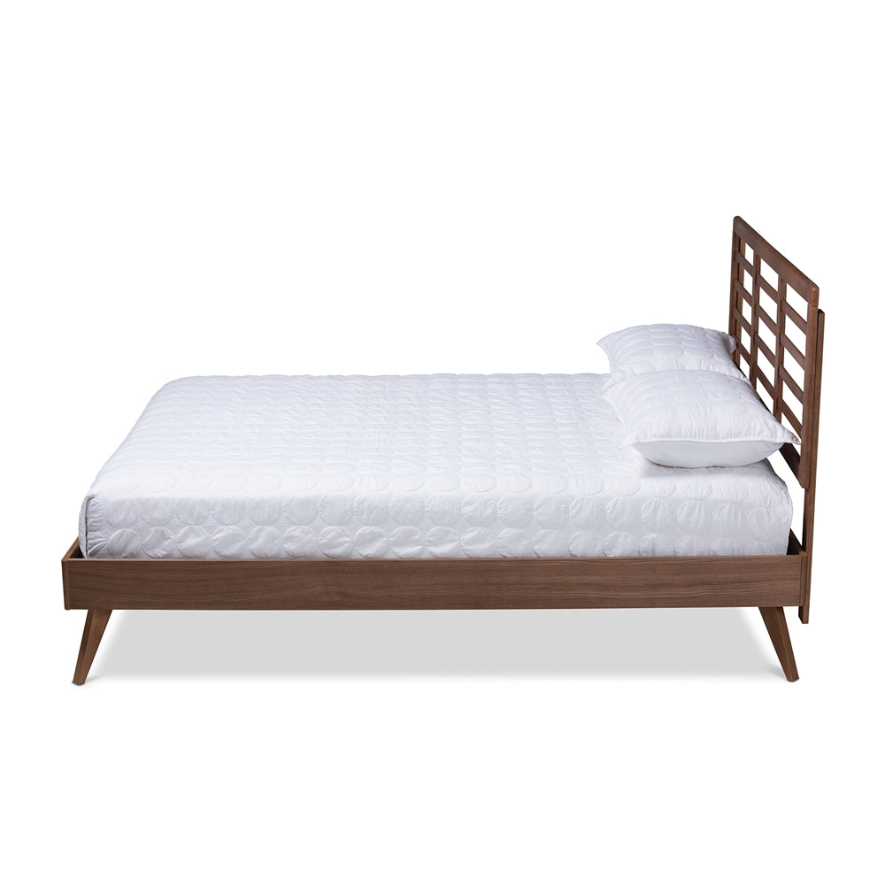 Calisto Walnut Brown Finished Wood Full Size Platform Bed