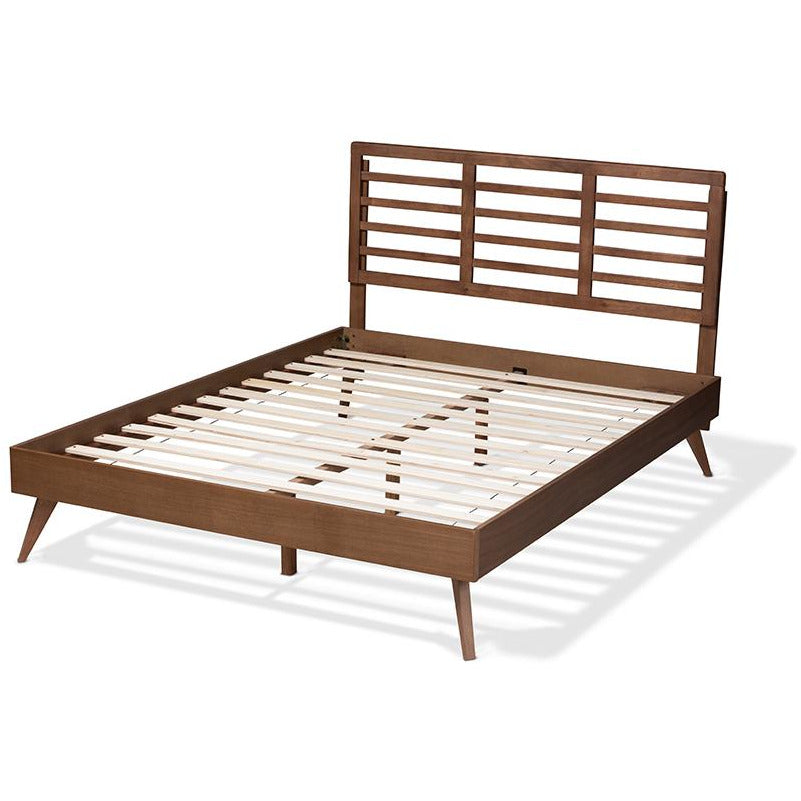 Calisto Walnut Brown Finished Wood Full Size Platform Bed