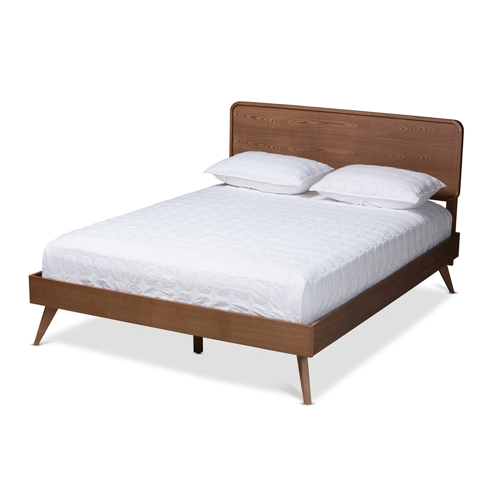 Demeter Walnut Brown Finished Wood Queen Size Platform Bed