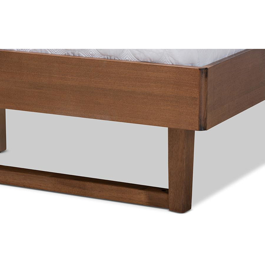 Viviana King Bed Light Grey Fabric & Ash Walnut Modern Design