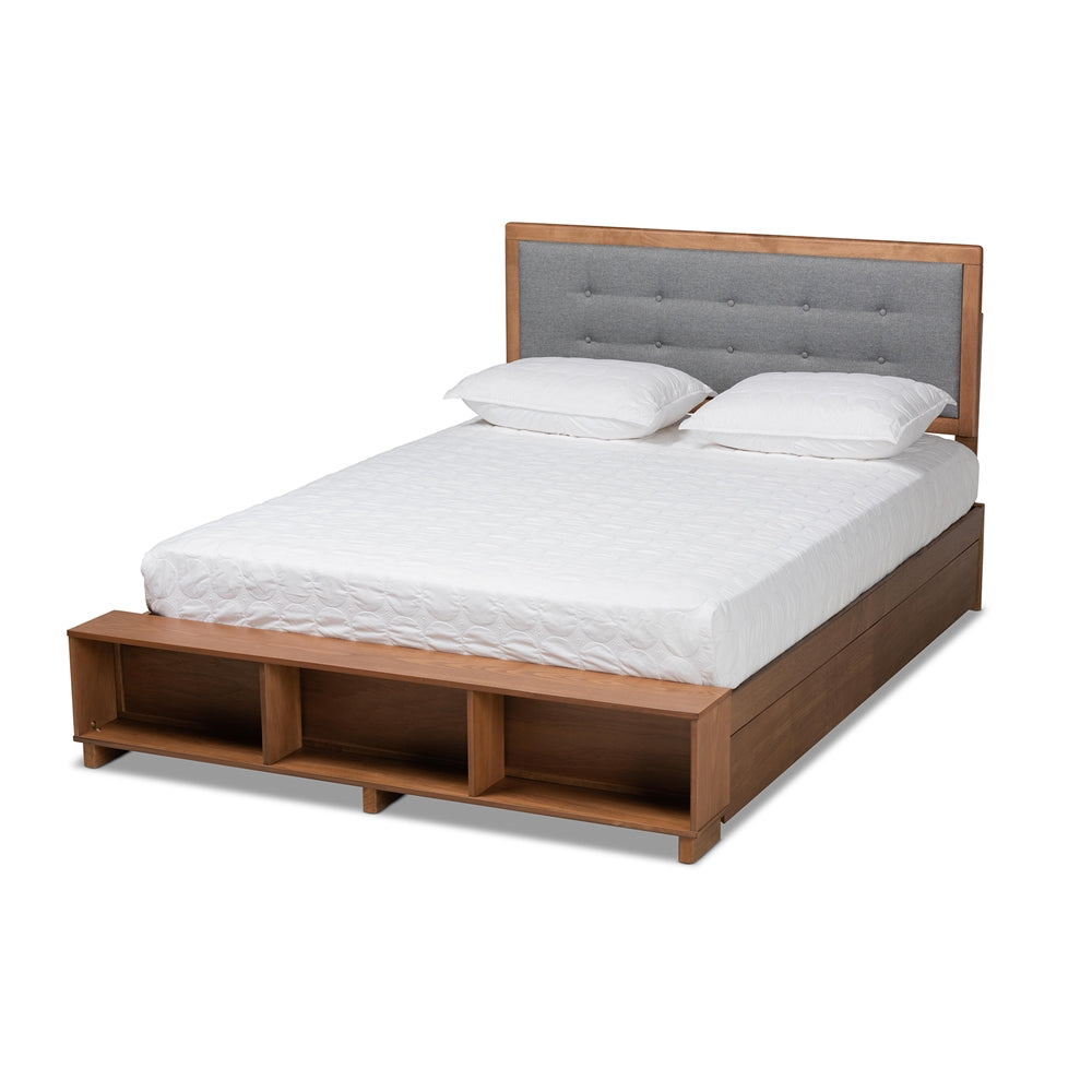 Cosma Ash Walnut Brown Finished Wood 4-Drawer Full Size Platform Storage Bed