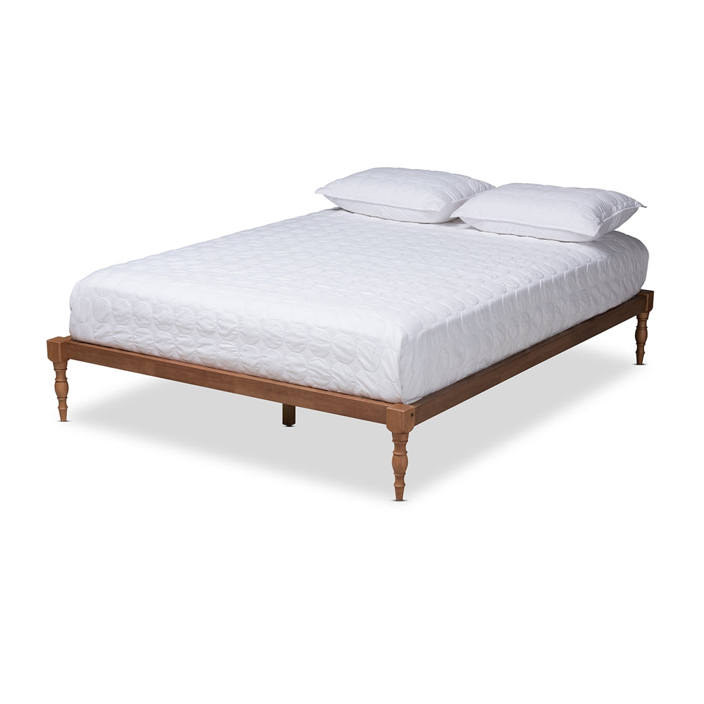 Iseline Walnut Brown Finished Wood Full Size Platform Bed Frame