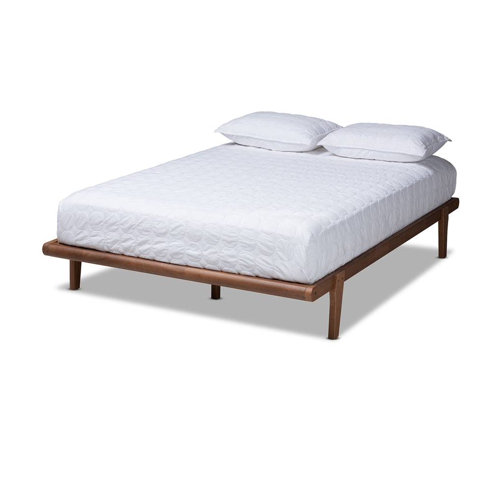 Kaia Walnut Brown Finished Wood Full Size Platform Bed Frame