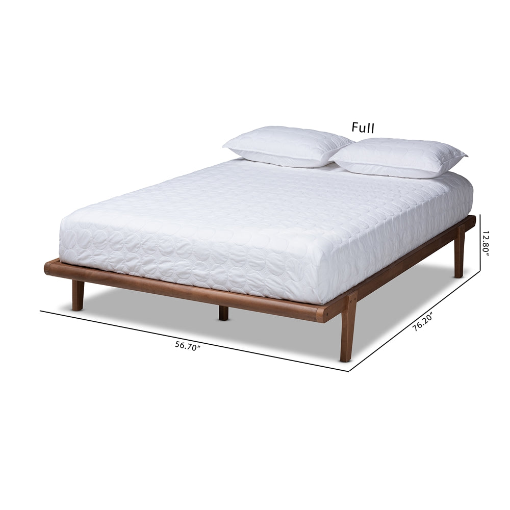 Kaia Walnut Brown Finished Wood Queen Size Platform Bed Frame