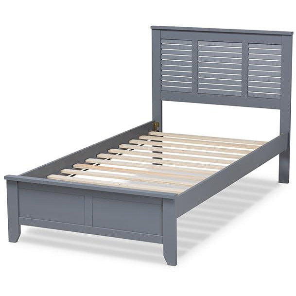 Adela Grey Finished Wood Twin Size Platform Bed