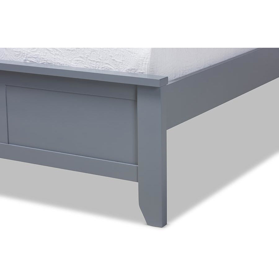 Adela Grey Finished Wood Twin Size Platform Bed