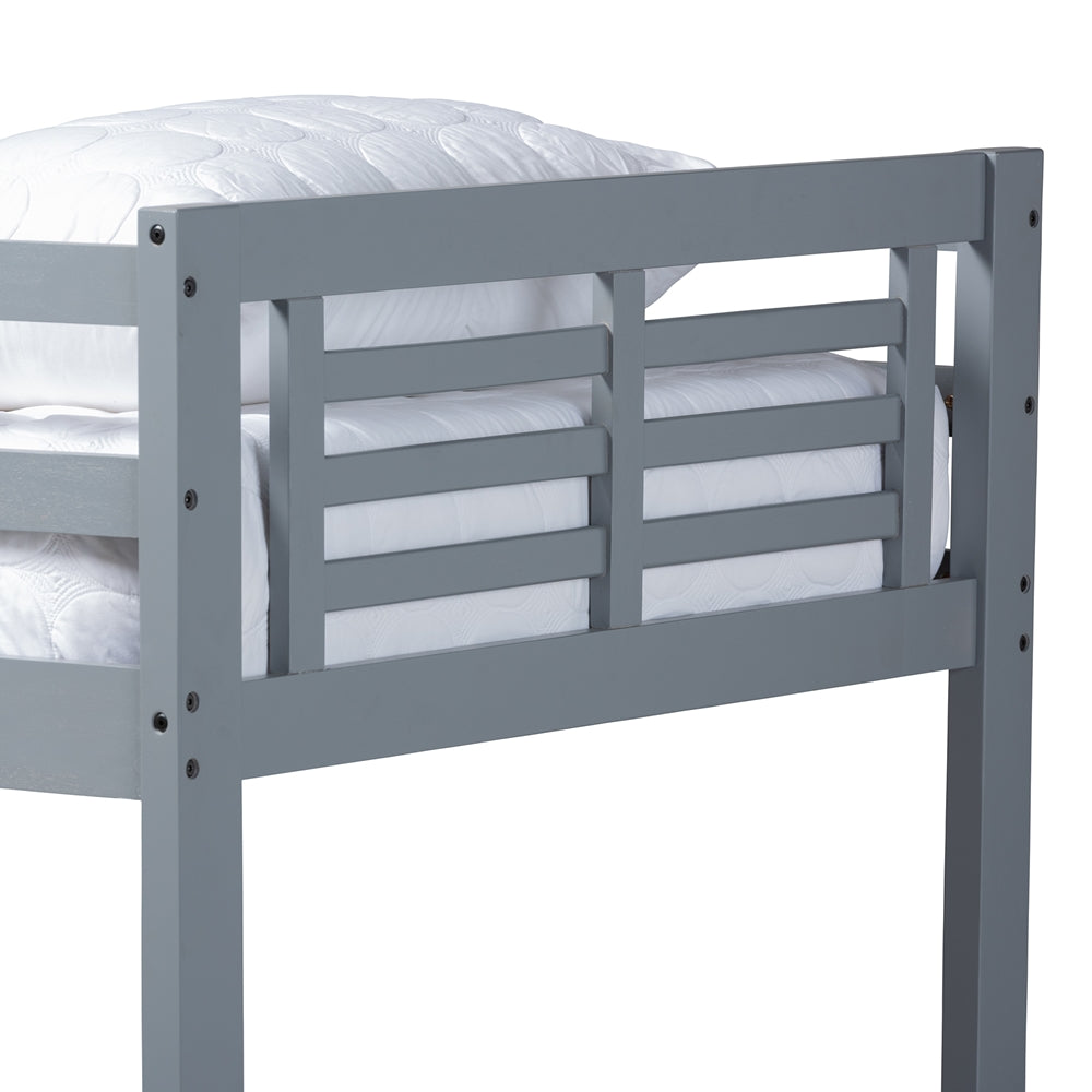 Liam Modern And Contemporary Grey Finished Wood Twin Size Bunk Bed