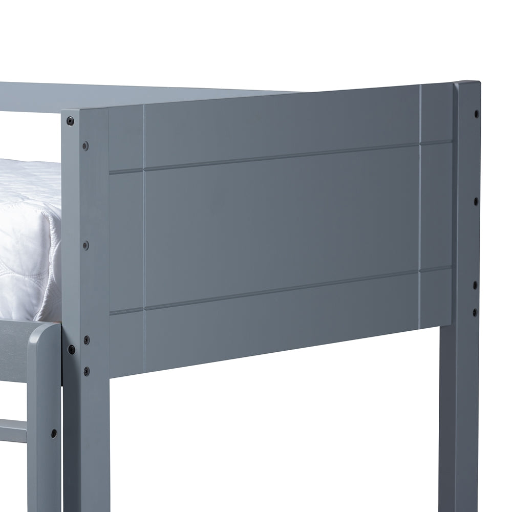 Elsie Modern And Contemporary Grey Finished Wood Twin Size Bunk Bed