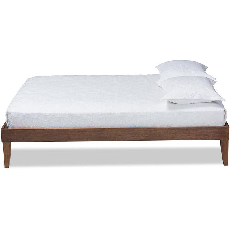 Lucina Modern Walnut Brown Finished Queen Size Platform Bed Frame