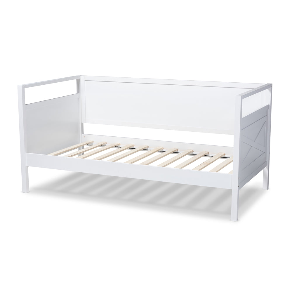 Cintia Cottage Farmhouse White Finished Wood Twin Size Daybed