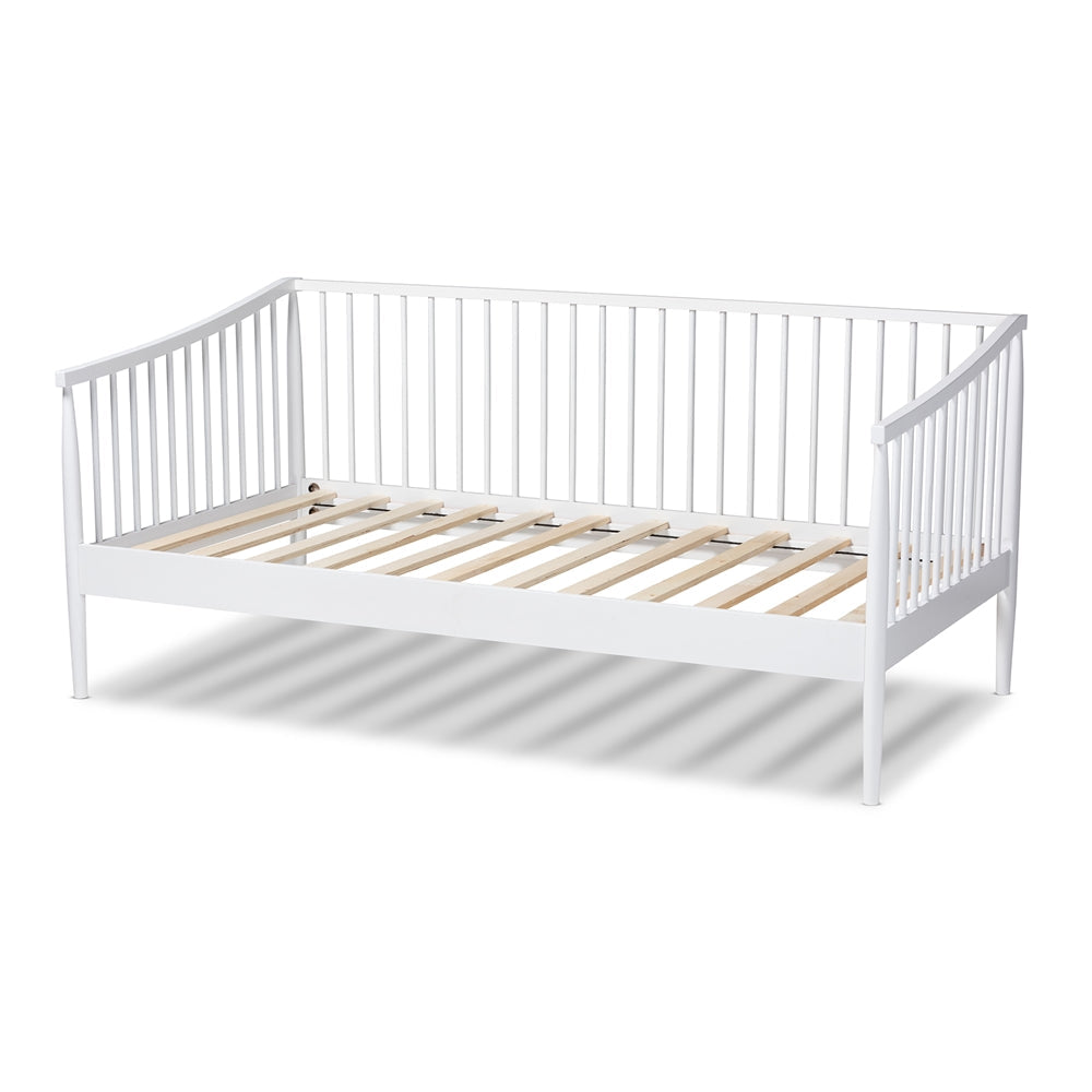 Renata Classic And Traditional White Finished Wood Twin Size Spindle Daybed