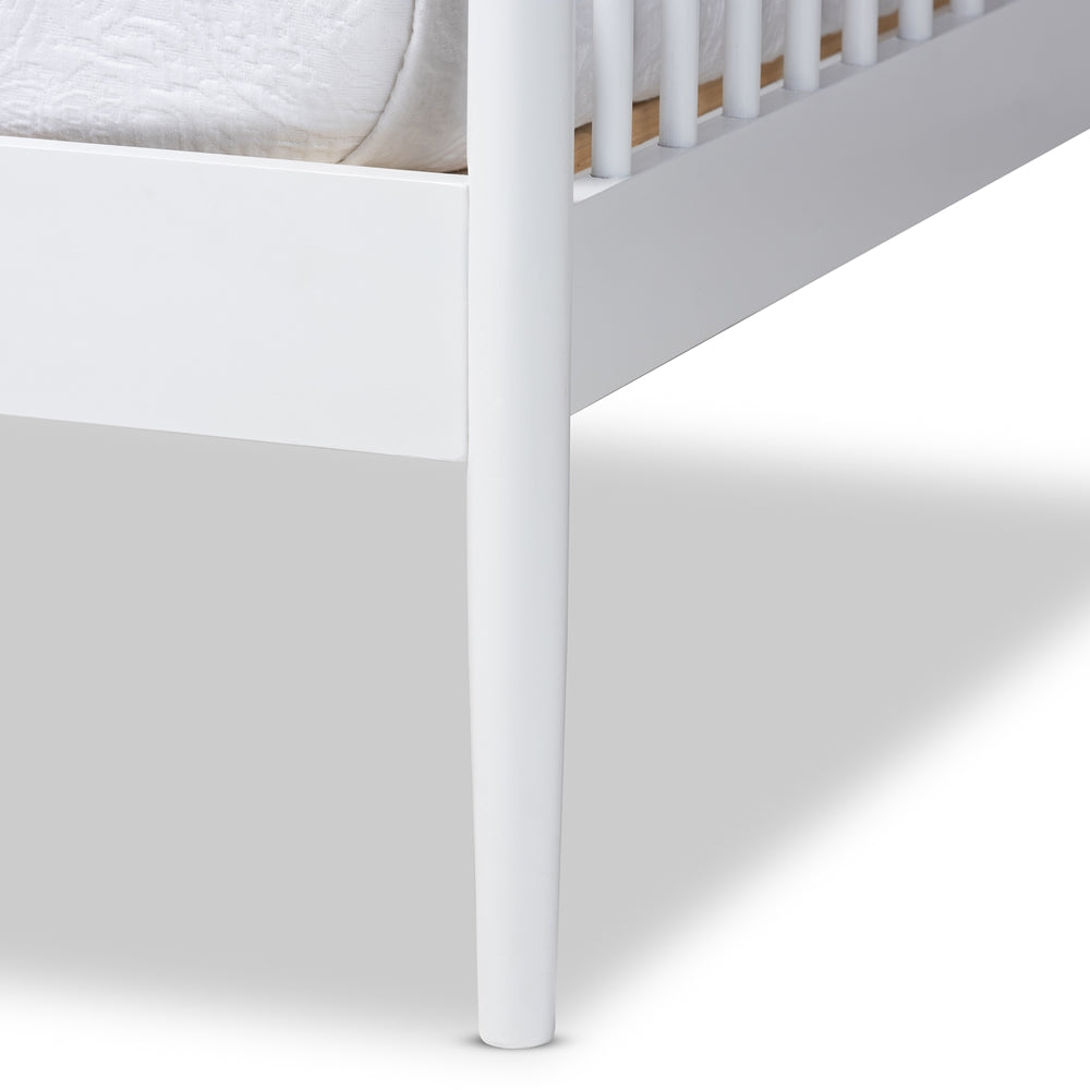 Renata Classic And Traditional White Finished Wood Twin Size Spindle Daybed