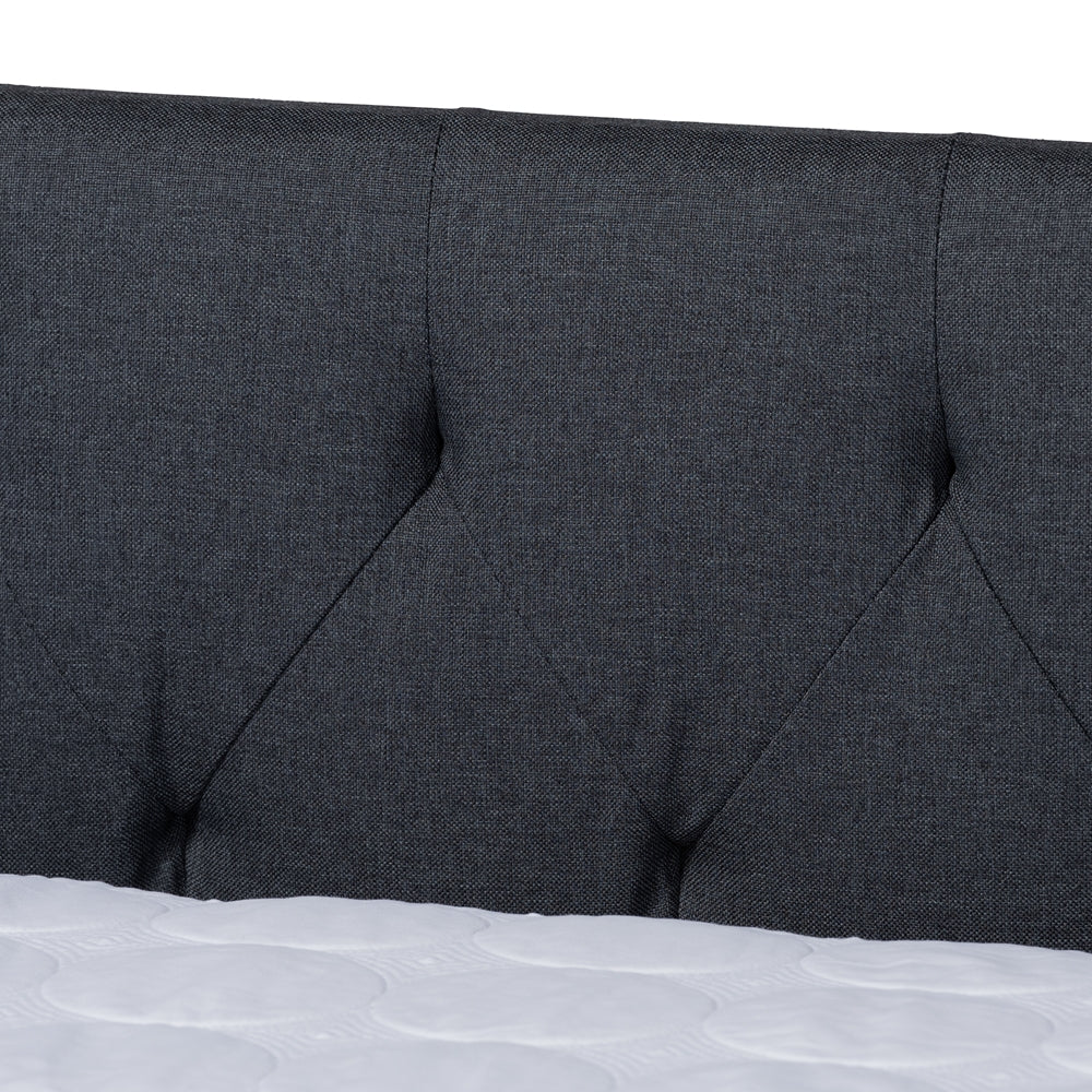 Haylie Modern Dark Grey Fabric Upholstered Queen Size Daybed