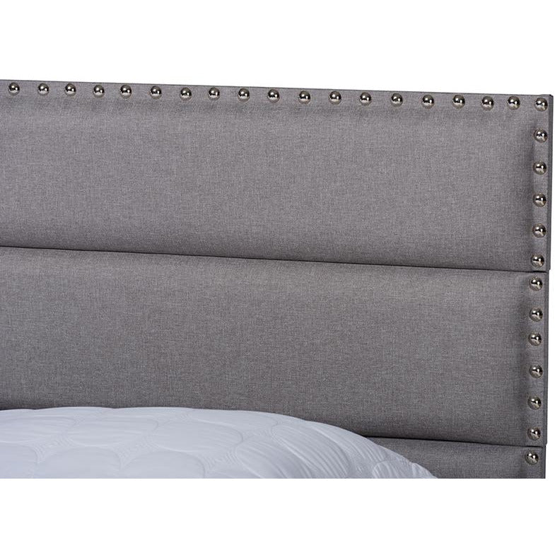 Ansa Grey Fabric Upholstered Queen Size Bed