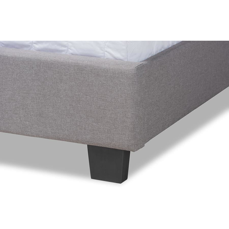 Ansa Grey Fabric Upholstered Queen Size Bed