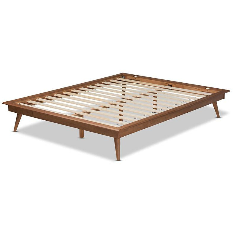 Karine Walnut Brown Finished Wood Full Size Platform Bed Frame